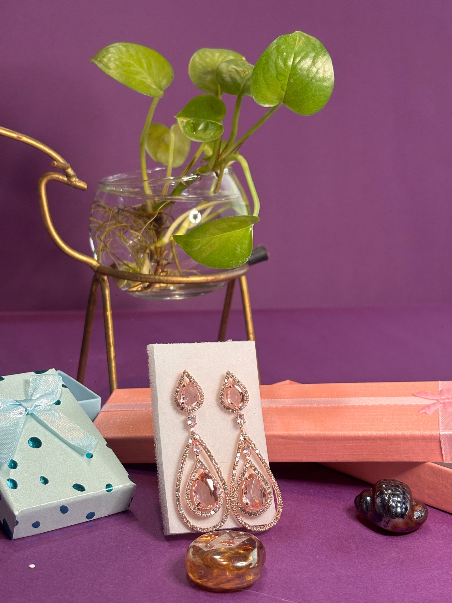 Shining Diva Fashion Beaded Contemporary Hoop Earrings
